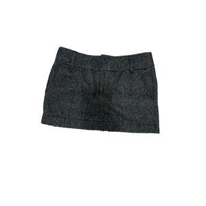 Y2K American Eagle Herringbone Tweed Wool Mini Skirt Size 6 Academia